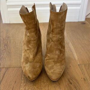 Jimmy Choo Camel Suede Ankle Booties